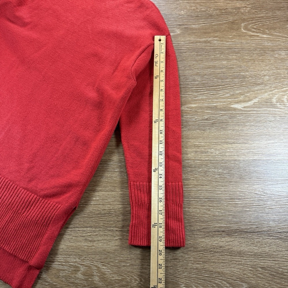 Moth Anthropologie Women's Red Mock Neck Knit Sweater XS Hi Low Hem Fall Style - Picture 7 of 8